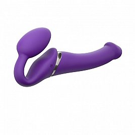 Безремневий страпон з вібрацією Strap-On-Me Vibrating Violet M діаметр 3,3см, пульт ДК, регульований