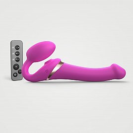 Безремневий вібрострапон з вакуумною стимуляцією Strap-On-Me MULTI ORGASM - M - FUCHSIA