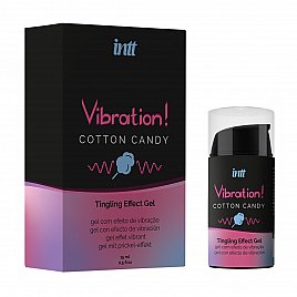 Рідкий вібратор Intt Vibration Cotton Candy (15 мл), густий гель, дуже смачний, діє до 30 хвилин