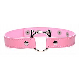 Чокер Master Series Kinky Kitty Ring Slim Choker - Pink