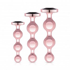 Набір анальних іграшок Rosy Gold - Metal Butt Plug Set 3 Pieces Набір анальних іграшок Rosy Gold - Metal Butt Plug Set 3 Pieces