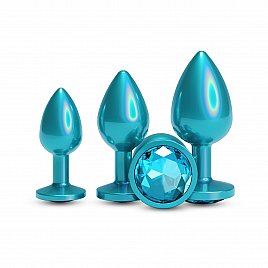Набір анальних пробок NS Novelties Rear Assets - Trainer Kit - Iridescent Teal - Teal Gem
