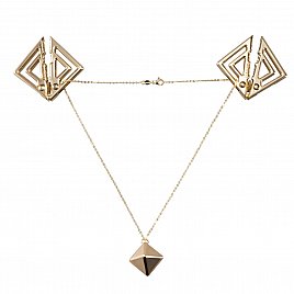 Затискачі для сосків з важкою підвіскою LOCKINK Adjustable Nipple Clamps with Heavy Pendant - Golden