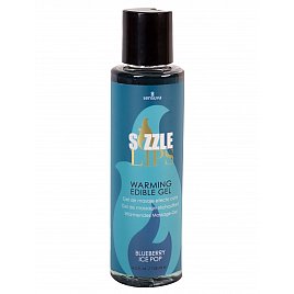 Зігріваючий масажний гель Sensuva Sizzle Lips Blueberry Ice Pop (125 мл), без цукру, їстівний