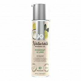 Масажна олія System JO – Naturals Massage Oil – Coconut & Lime з ефірними оліями (120 мл)