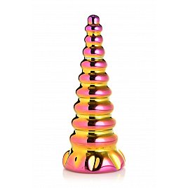 Фентезійний скляний фалоімітатор Creature Cocks Twilight Rainbow Glass Dildo, 16 см