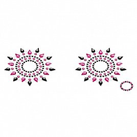 Пестіс із кристалів Petits Joujoux Gloria set of 2 - Black/Pink, прикраса на груди