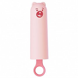 Вібратор CuteVibe Teddy Pink (Black Dildo), реалістичний вібратор у вигляді морозива