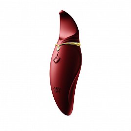 Вібратор 2в1 з язичком Zalo — Hero Wine Red, кристал Swarovski