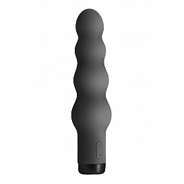 Вібратор S Pleasures Bullets Obsidian, чорний, у вигляді ряду кульок, 10 режимів, діаметр 4,2 см