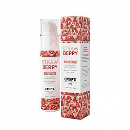 Масажна олія EXSENS Strawberry 50мл, що розігріває, без цукру, без парабенів, їстівне
