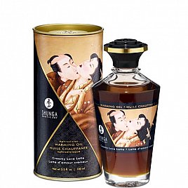 Розігріваюча олія Shunga Aphrodisiac Warming Oil - Creamy Love Latte (100 мл) без цукру, смачна