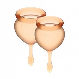 Набір менструальних чаш Satisfyer Feel Good (orange), 15мл та 20мл, мішечок для зберігання Набір менструальних чаш Satisfyer Feel Good (orange), 15мл та 20мл, мішечок для зберігання