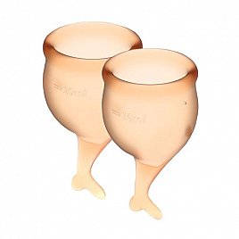 Набір менструальних чаш Satisfyer Feel Secure (orange), 15мл та 20мл, мішечок для зберігання Набір менструальних чаш Satisfyer Feel Secure (orange), 15мл та 20мл, мішечок для зберігання