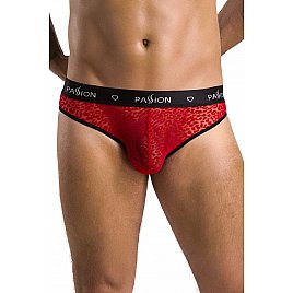 Чоловічі напівпрозорі труси Passion 031 Slip Mike XXL/XXXL Red, під леопард