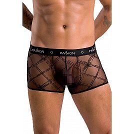 Чоловічі прозорі боксери Passion 032 Short James L/XL Black, сітка