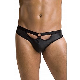 Чоловічі сліпи з вирізами Passion 041 Slip Joe S/M, Black екошкіра, відкриті сідниці