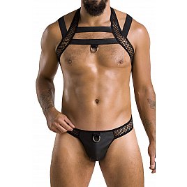 Комплект чоловічої білизни з кріпленнями Passion 043 Jacob L/XL Black, труси, шлейки