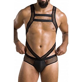 Чоловіче еротичне сітчасте боді Passion 045 Victor L/XL SO7606, екошкіра, сітка