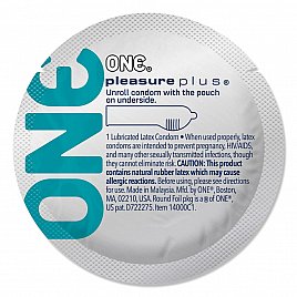 Презерватив ONE Pleasure Plus, 1 шт, з ребристою ділянкою на кінці, зі змазкою