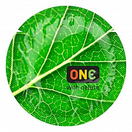Презерватив ONE Color Sensations ONE with nature, 1 шт, зелений, гладенький, зі змазкою