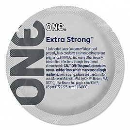 Презерватив ONE Extra Strong, 1 шт, розширена форма, зі змазкою, підходить для анального сексу