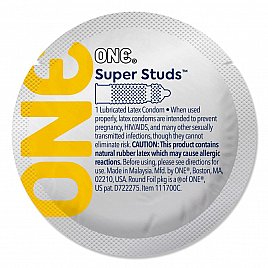 Презерватив ONE Super Studs, 1 шт, з точковим рельєфом, зі змазкою