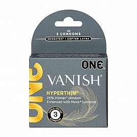 Презервативи ONE Vanish Hyperthin 3 шт, картонна коробка