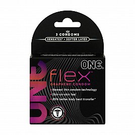 Презервативи ONE Flex Graphene, 3 шт, супертонкі, дуже міцні, картонне паковання