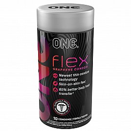 Презервативи ONE Flex Graphene Condom 10 шт, подарункова упаковка тюб