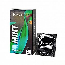 Презервативи Holographic Recare Ultra Thin Mint Condoms 12шт, ультратонкі, аромат: м'ята