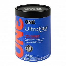 Презервативи ONE Ultra Feel, ультратонкі, з додатковою змазкою, 36 шт, подарункове паковання-тубус