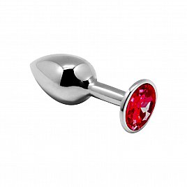 Металева анальна пробка з кристалом Alive Mini Metal Butt Plug Red M