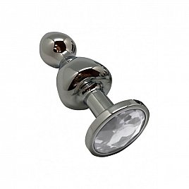 Анальна пробка Wooomy Lollypop Double Ball Metal Plug L Анальна пробка Wooomy Lollypop Double Ball Metal Plug L
