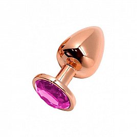 Анальна пробка Wooomy Tralalo Rose Gold Metal Plug MAGENTA M Анальна пробка Wooomy Tralalo Rose Gold Metal Plug MAGENTA M