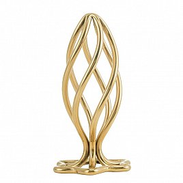 Анальна пробка LOCKINK SEVANDA Hollow Spiral Golden Metal Anal Plug - S size