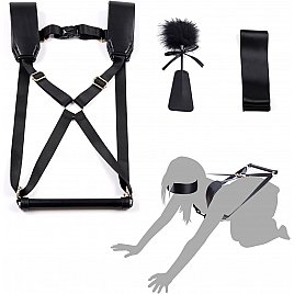 БДСМ-набір LOCKINK YEAHWOW Black Doggy Style Saddle set