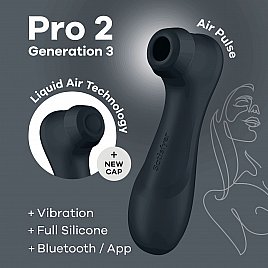 Вакуумний кліторальний стимулятор Satisfyer Pro 2 Generation 3 with Liquid Air Connect App Dark Grey
