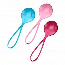 Вагінальні кульки Satisfyer Strengthening Balls (3шт), діаметр 3,8см, вага 62-82-98гр, монолітні