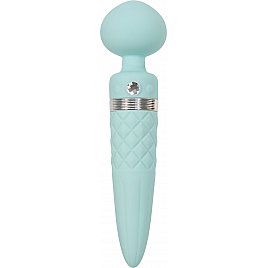 Вібромасажер 2-в-1 PILLOW TALK - Sultry Teal, класичний масажер та вібратор з ротацією, підігрів