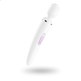 Вібромасажер Satisfyer Wand-er Woman (White/Chrome), водонепроникний, потужний, розмір XXL