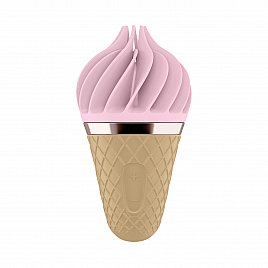 Мороженка спиннатор Satisfyer Lay-On - Sweet Treat Pink/Brown, 10 режимів роботи, водонепроникна