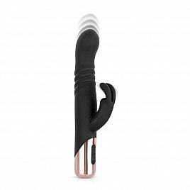 Вібратор-кролик Rosy Gold - Rabbit Vibrator with thrusting function - Black Вібратор-кролик Rosy Gold - Rabbit Vibrator with thrusting function - Black