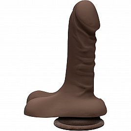 Фалоімітатор Doc Johnson The D - Super D - 6 Inch With Balls - ULTRASKYN - Chocolate, діаметр 3,8см