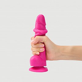 Реалістичний фалоімітатор Strap-On-Me Sliding Skin Realistic Dildo Fuchsia - M, ефект рухомої шкіри