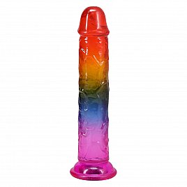 Дилдо Doc Johnson Crystal Jellies - 7.5 Inch Dong - Rainbow