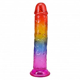 Дилдо Doc Johnson Crystal Jellies - 7 Inch Сlassic Dong - Rainbow