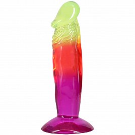 Дилдо Doc Johnson Crystal Jellies - 6.5 Inch Classic Dong - Rainbow