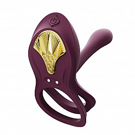 Смартерекційне кільце Zalo - BAYEK Velvet Purple, подвійне з ввідною частиною, пульт ДК