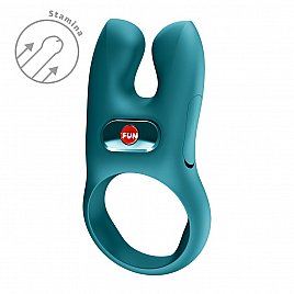 Ерекційне віброкільце з подвійною стимуляцією клітора Fun Factory NŌS CLASSIC Bottle Green, 2 мотори Ерекційне віброкільце з подвійною стимуляцією клітора Fun Factory NŌS CLASSIC Bottle Green, 2 мотори
